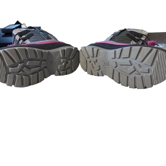 All in Motion Girl’s Shay Zip Lace-Up Winter Boots Gray/Pink - Size 1 - Picture 10 of 15